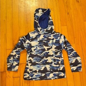 Boys Under Armour Youth Hoodie Blue / White Camo Print Size XS